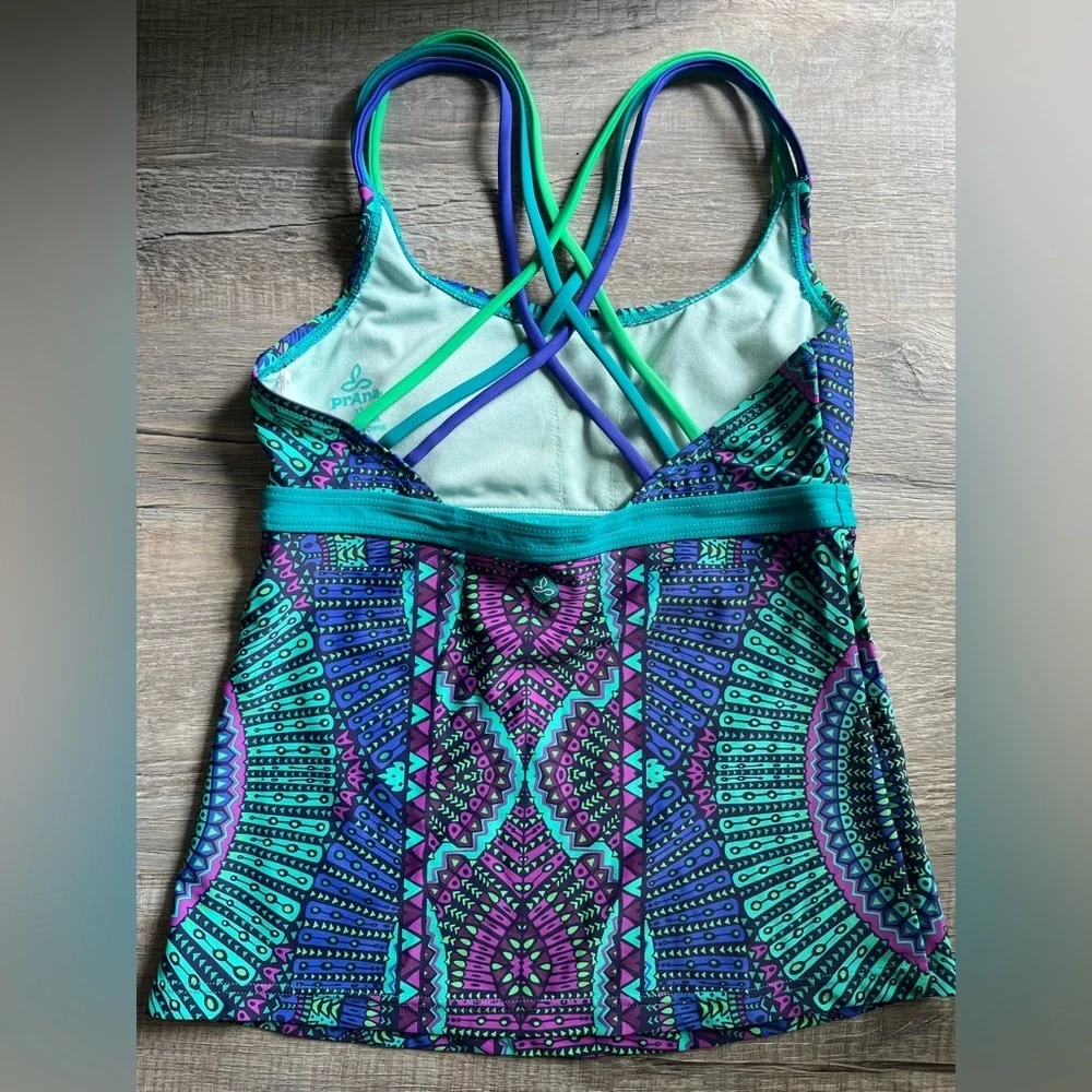 PrAna Swimwear in Blue and Purple Pattern Tankini Top, Women’s Sz XS - Picture 9 of 12